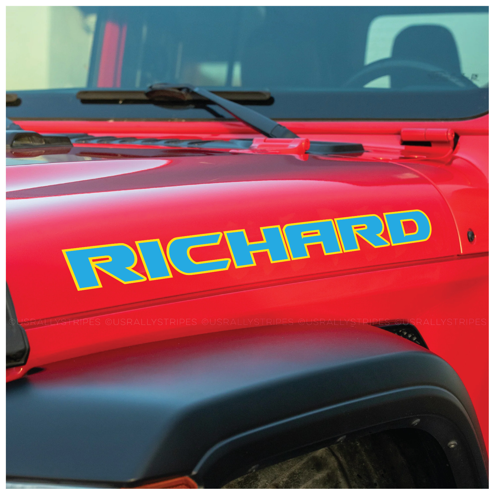 Custom Jeep Wrangler Gladiator Hood Decal Sticker – Rubicon Font, Personalized