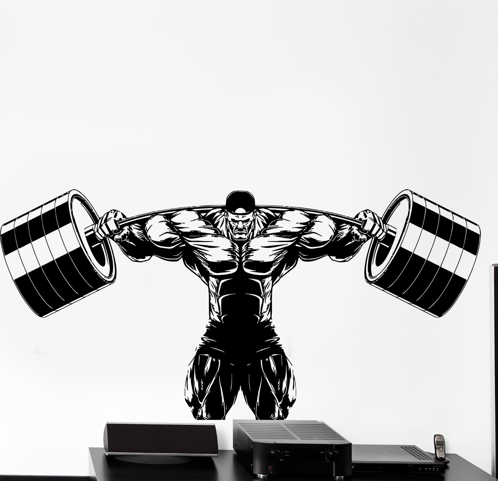 Sticker Sport Bodybuilder Bodybuilding Weight Power Barbell Vinyl Decal (z2964)