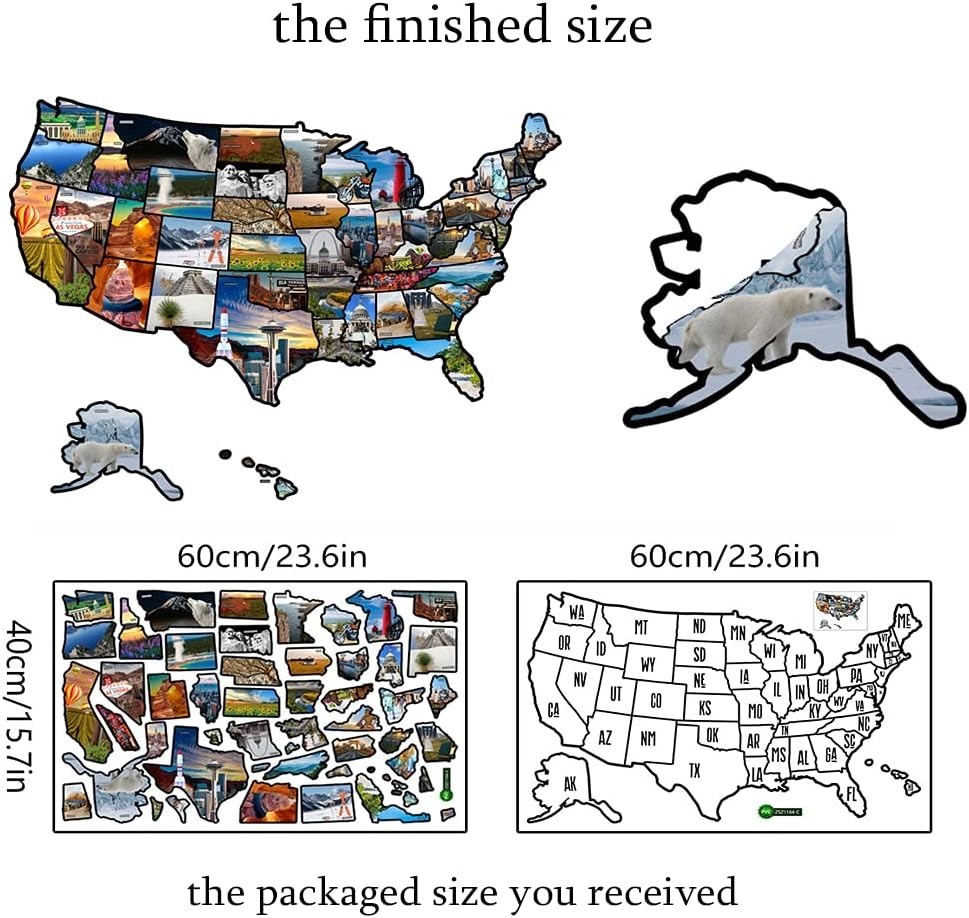 Sticker, 50 States Travel Map Theme for RV, 23.6″ x 15.7″