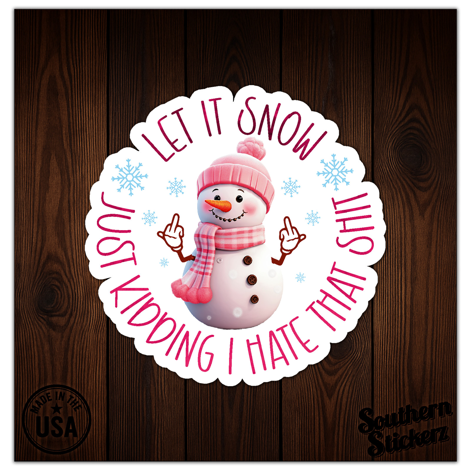 Snowman Let It Snow – Vinyl Decal Sticker – Car Window Laptop – ebn11869