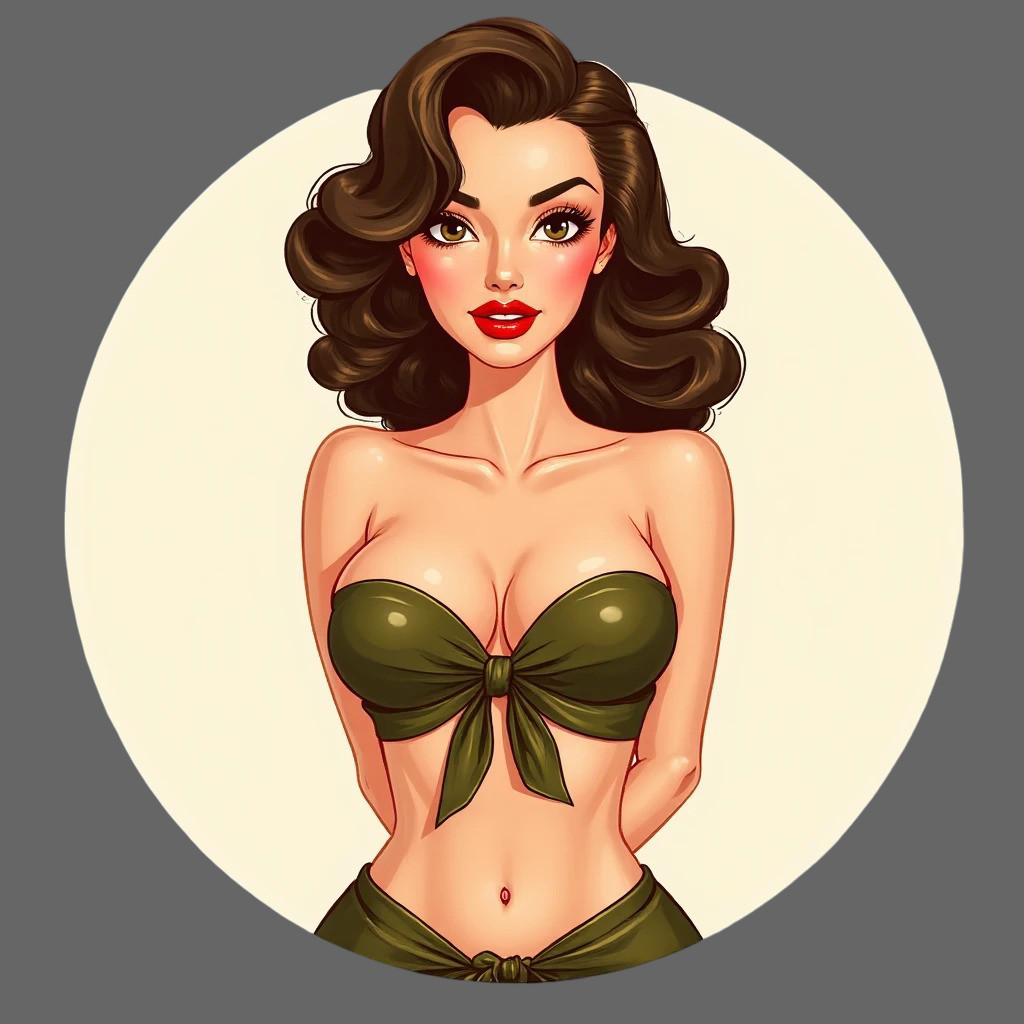 Pinup Girl sticker vinyl decal retro olive bikini classic vintage beauty art