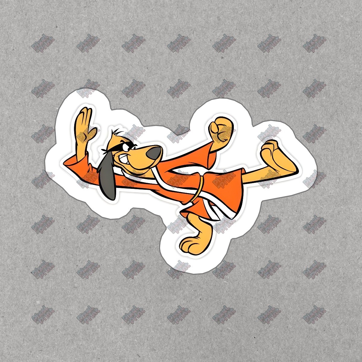 Fun Cartoon Dog Vinyl Sticker Kooky Character Decal for Laptops, #158861