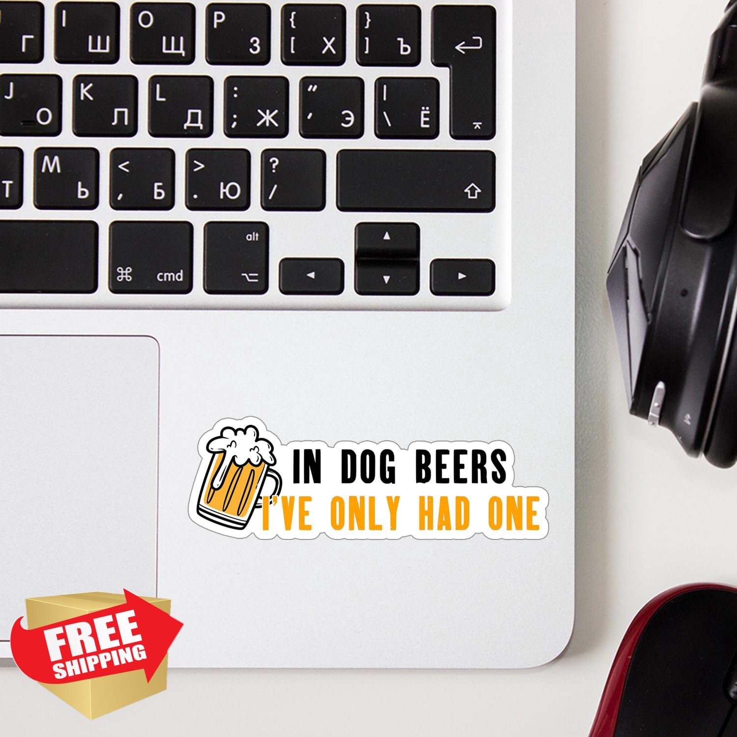 in Dog Beers 3×1″ Funny Sarcastic Beer Dog Lover Vinyl Sticker
