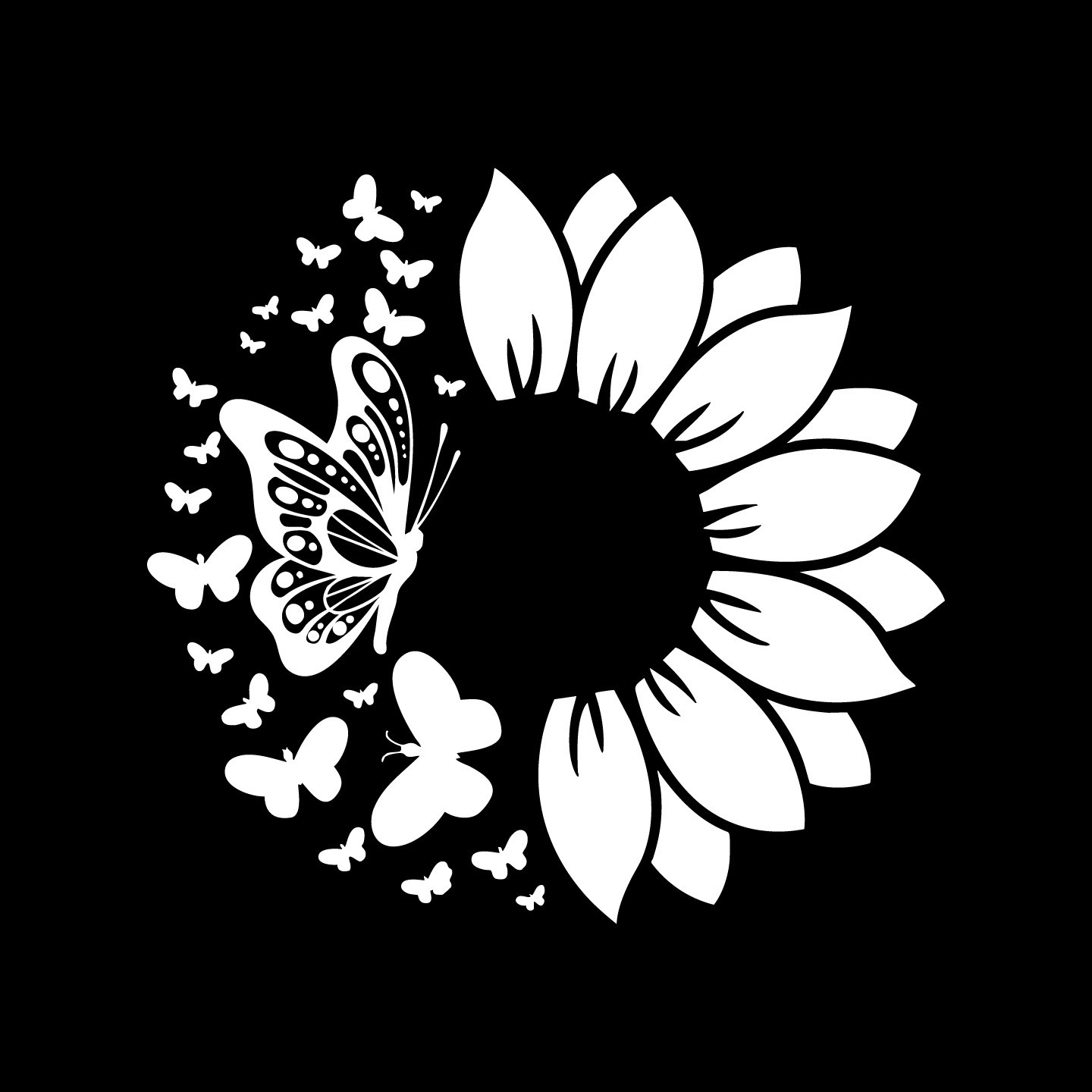 Sunflower Butterfly Decal 5×5″ – Dreamer Nature Vinyl Sticker for Car or Laptop