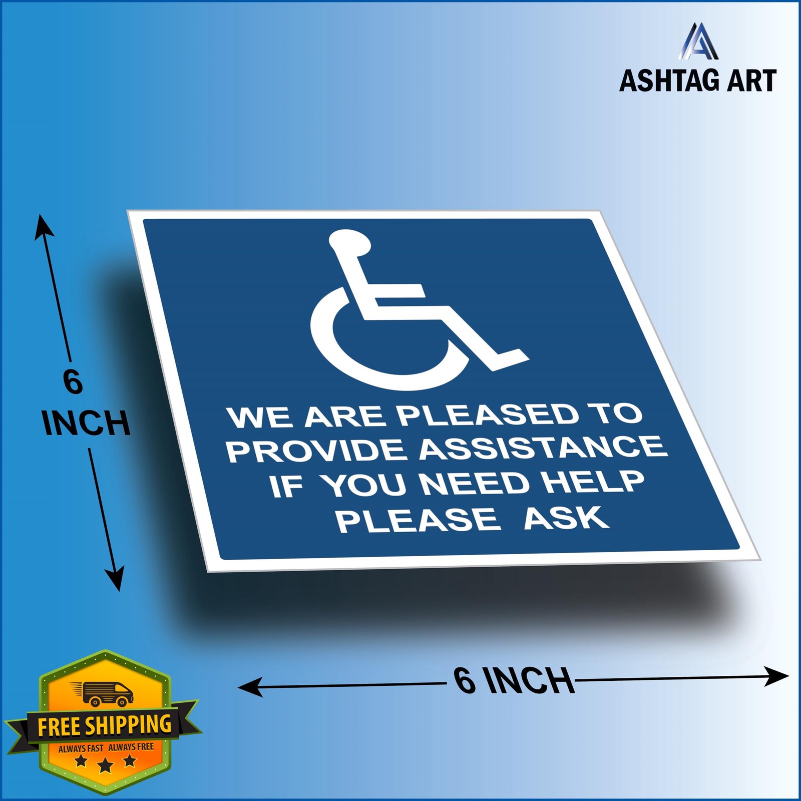 Ashtag Art Handicap Accessible Sticker 6×6 Inches