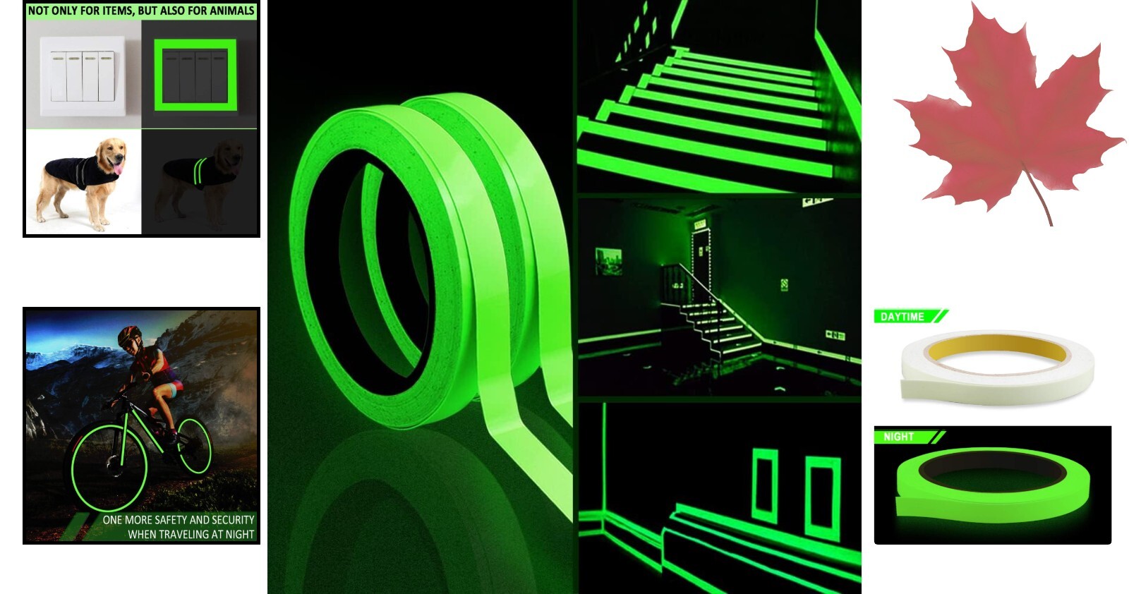 Heavy-Duty Safety Luminous Tape – Green Light – Waterproof – 2PCS, 10m x 10mm