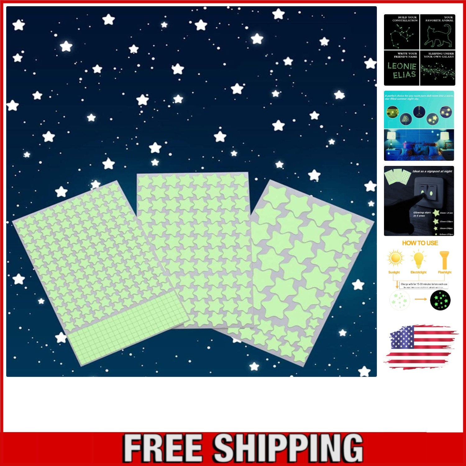 452 Pack of Glow in the Dark Star Wall and Ceiling Decals – Perfect Kids Gift
