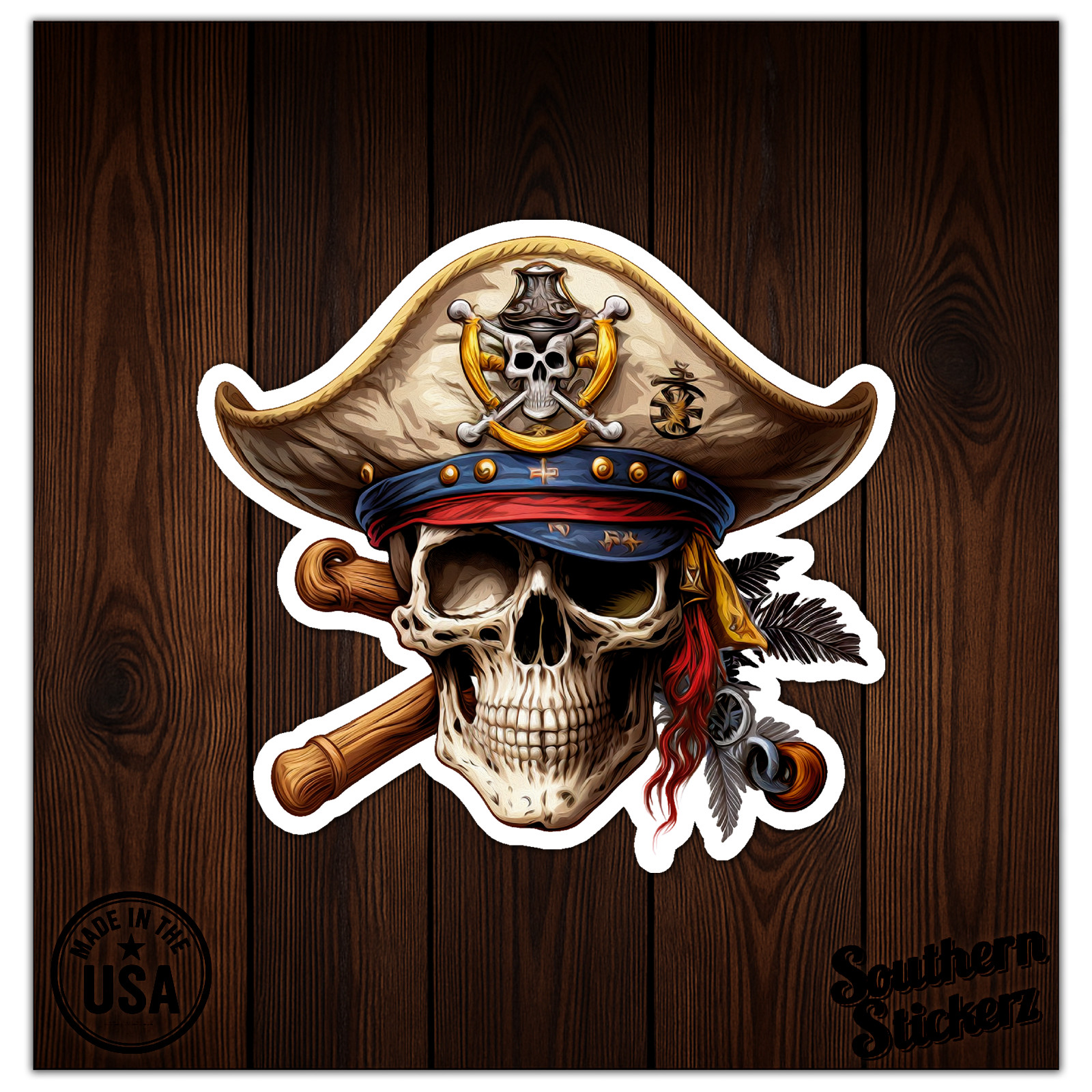 Pirate Skull – Vinyl Decal Sticker – Car Window Laptop – ebn9376