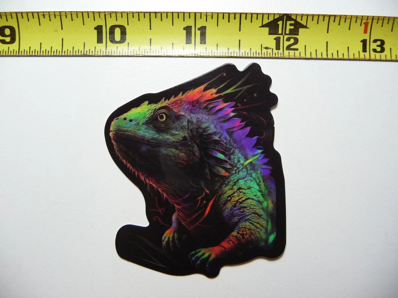 STARING IGUANA SMALL STICKER DECAL REPTILE PET VIBRANT MYSTICAL NEON COLORFUL