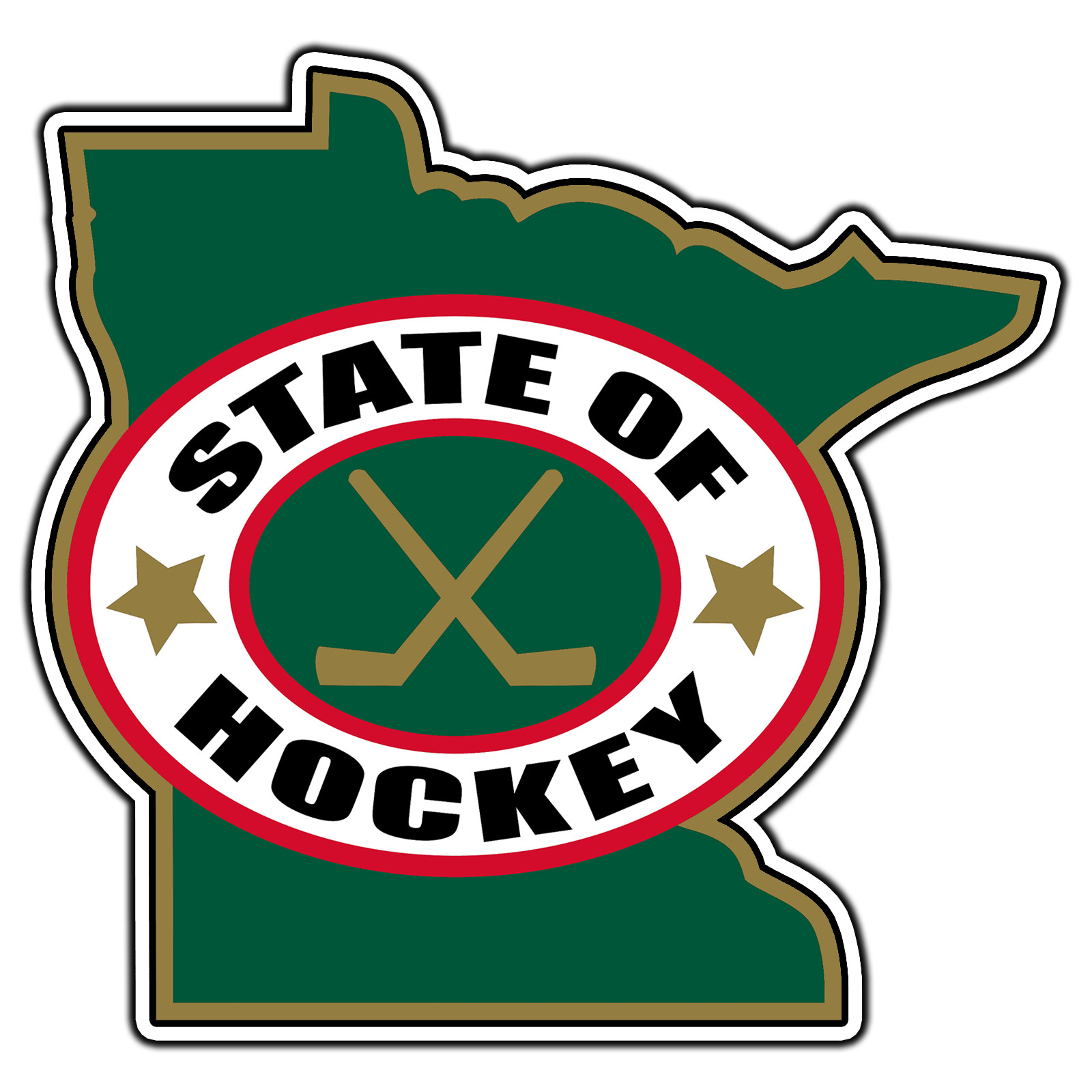 Minnesota Wild State Of Hockey Logo #7 Hockey Fan Sticker Waterproof Vinyl Decal