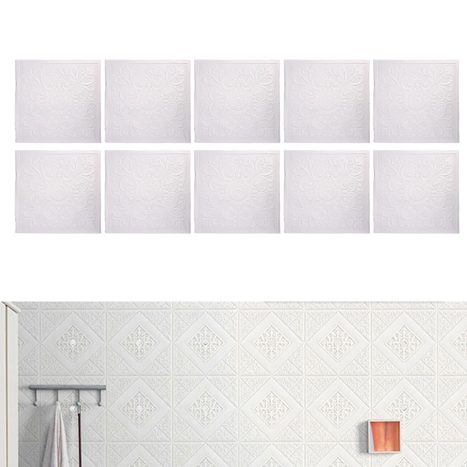 1pc 3D Tile Brick Wall Sticker Self-adhesive Foam Panel Waterproof Stickers