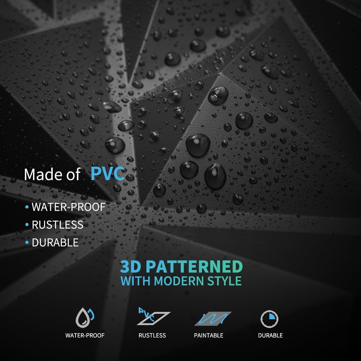 33-Pack 3D Wall Panels for Interior Wall Decor, Modern Diamond Textured Accen…