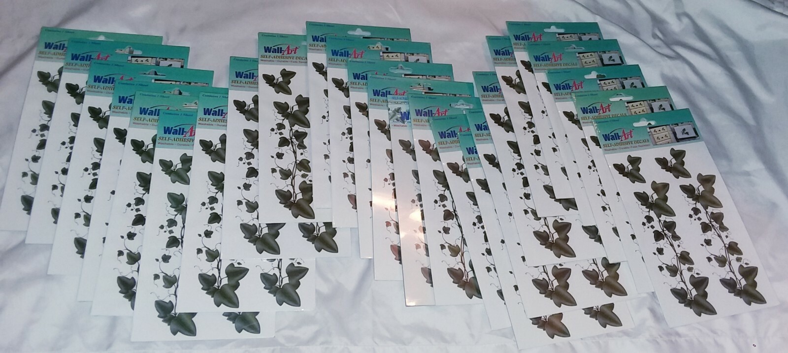 Peel and Stick Green Stem Vinyard Vines Flowers 100 Decals Wall Art Room 25pks