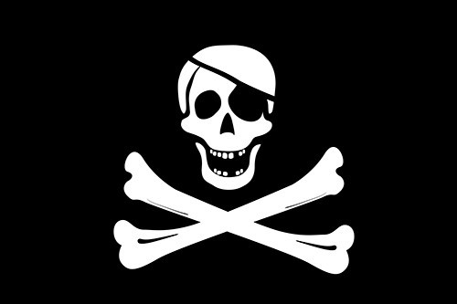 Pirate Ship Flag Sticker Skull with Eyepatch Decal Bumper Sticker 4x6inch 734