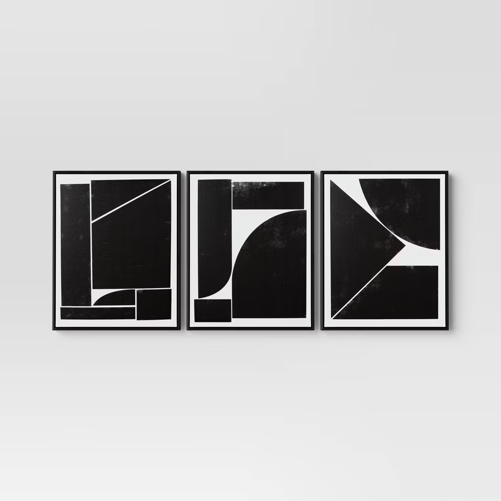 Threshold Minimalist Canvas Set of 3 16″x20″ Wall Modern Geometric Wall Art