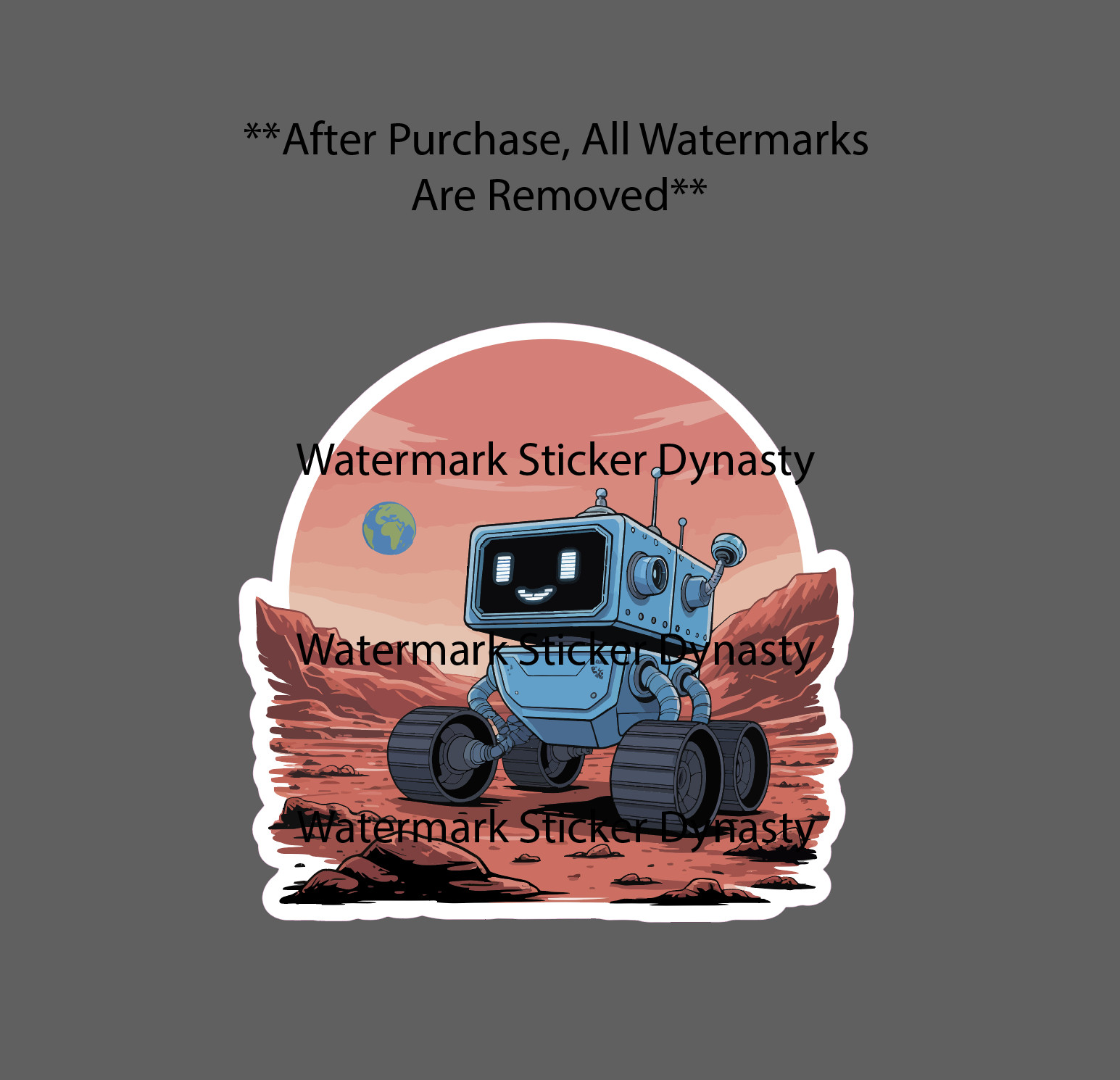 Mars Rover Sticker Waterproof Decal Cartoon Space Travel Planet Gift NEW