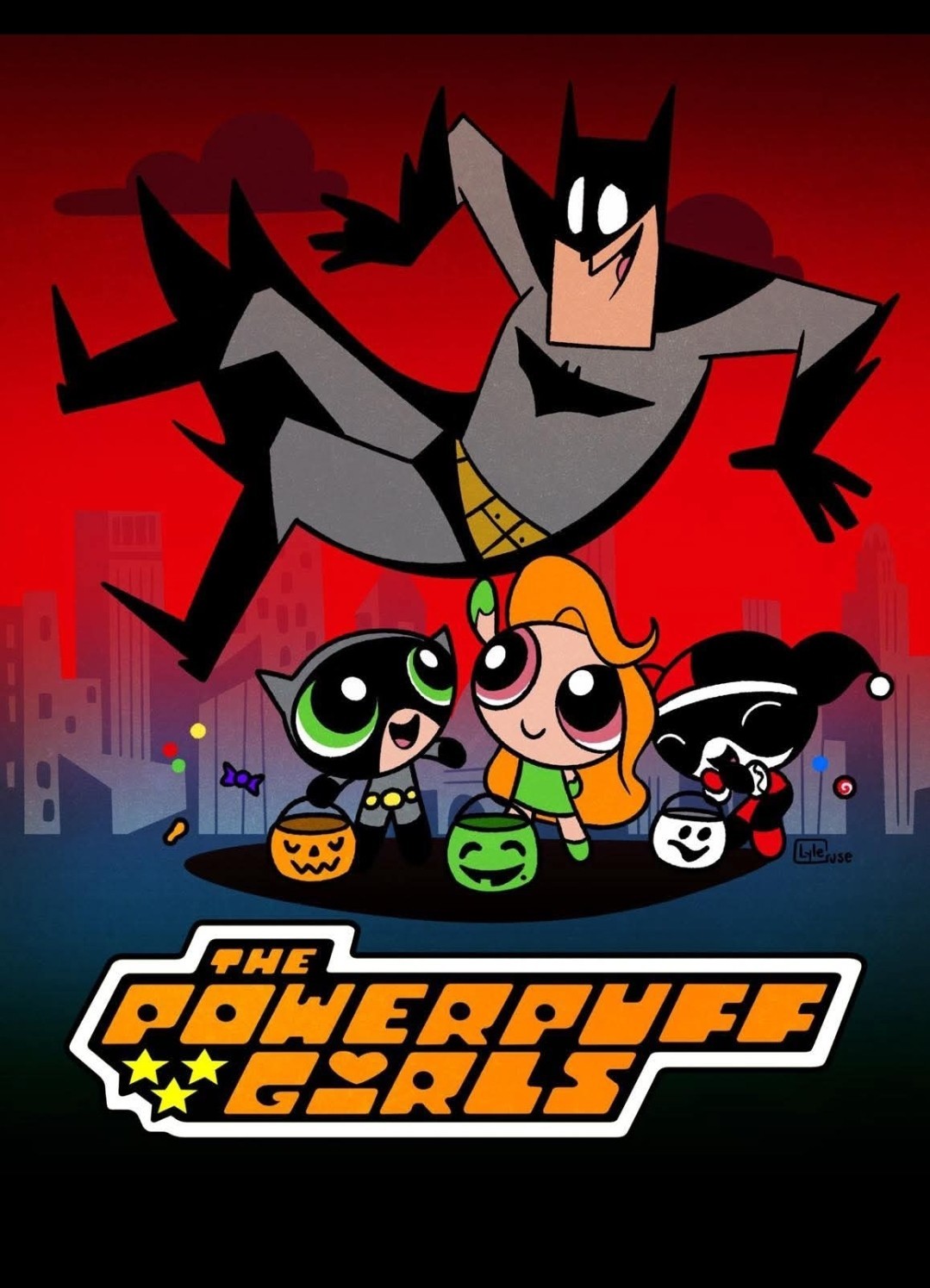 BATMAN X POWERPUFF GIRLS X CROSSOVER X VYNIL STICKER X 2.5 X2.5