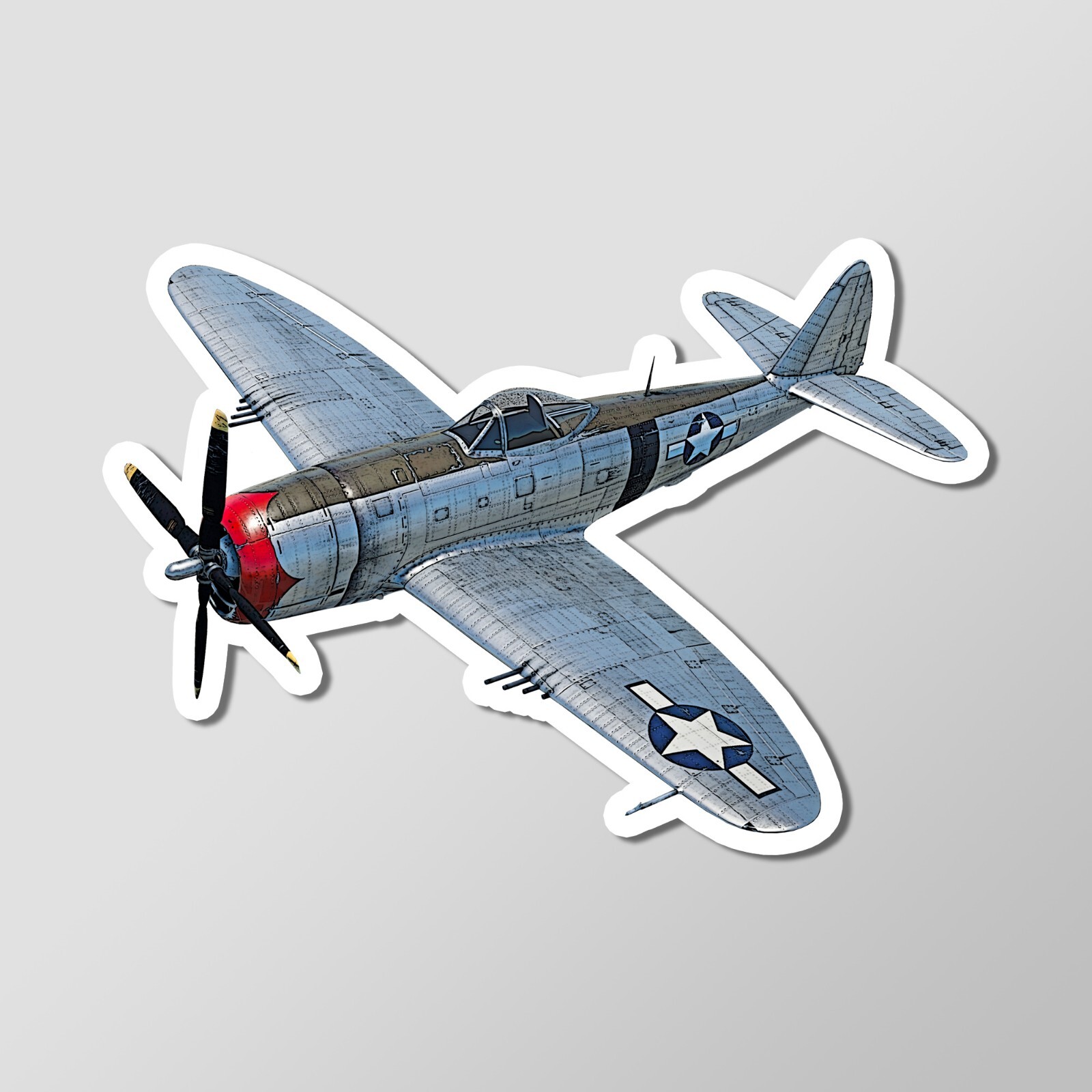 P-47 D28 Thunderbolt ‘The Jug’ WW2 Fighter Plane Vinyl Laptop Glossy Sticker 4″
