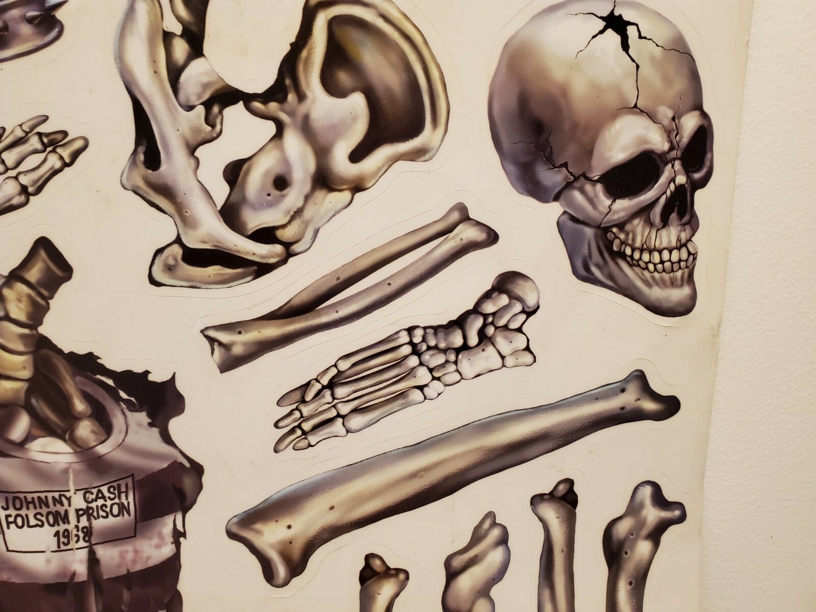 Removable window sticker Halloween skeleton Johnny Cash – (D-0026)