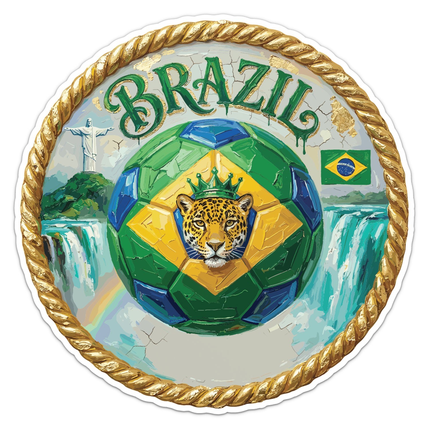 Brazil National Team Flag Football Soccer Ball Sticker Car Bumper Vinyl Decal