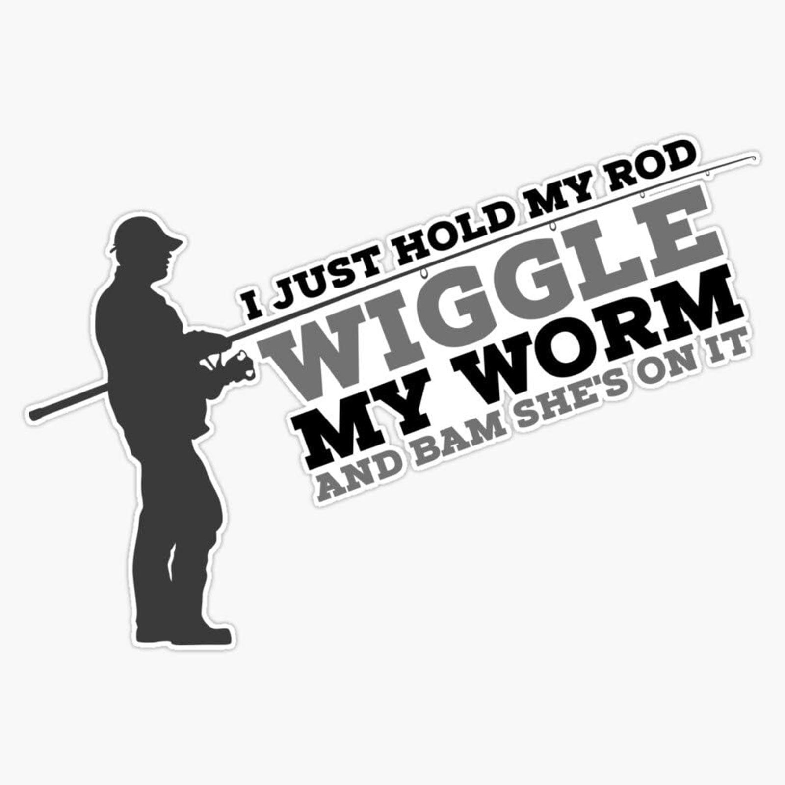 Funny Fishing Decal Bumper Sticker 5″ inch