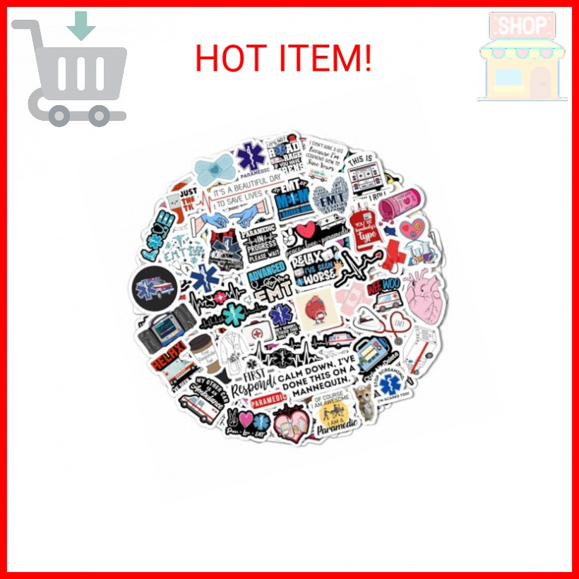 BulbaCraft Emergency Medical Technician Stickers, EMT Stickers for Water Bottle
