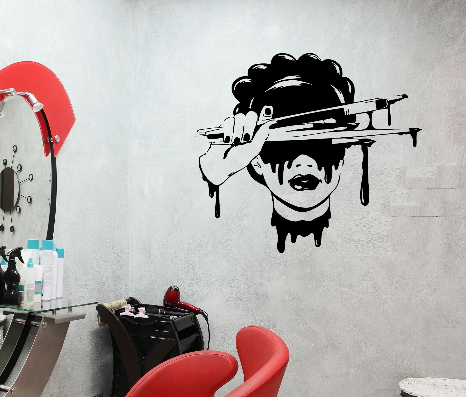 Wall Decal Girl Brushes Paint Artist Beauty Salon Makeup Vinyl Sticker (ed1449)