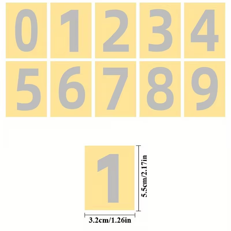 3x Reflective Mailbox Numbers Sticker Decal Die Cut Classic Style Self Adhesive