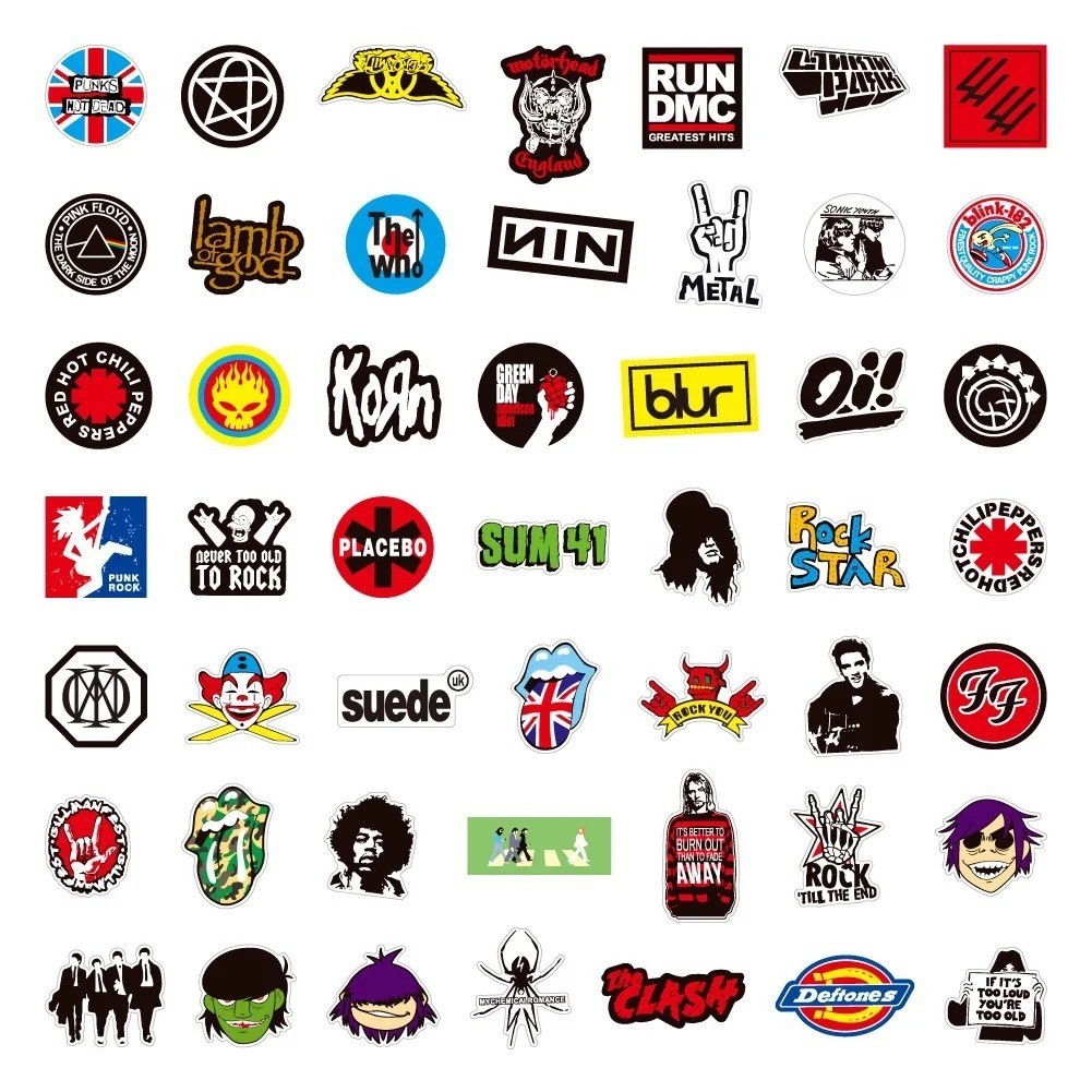 100PCS Rock Band Stickers Lot Punk Music Heavy Metal Bands Sticker Decal-USA