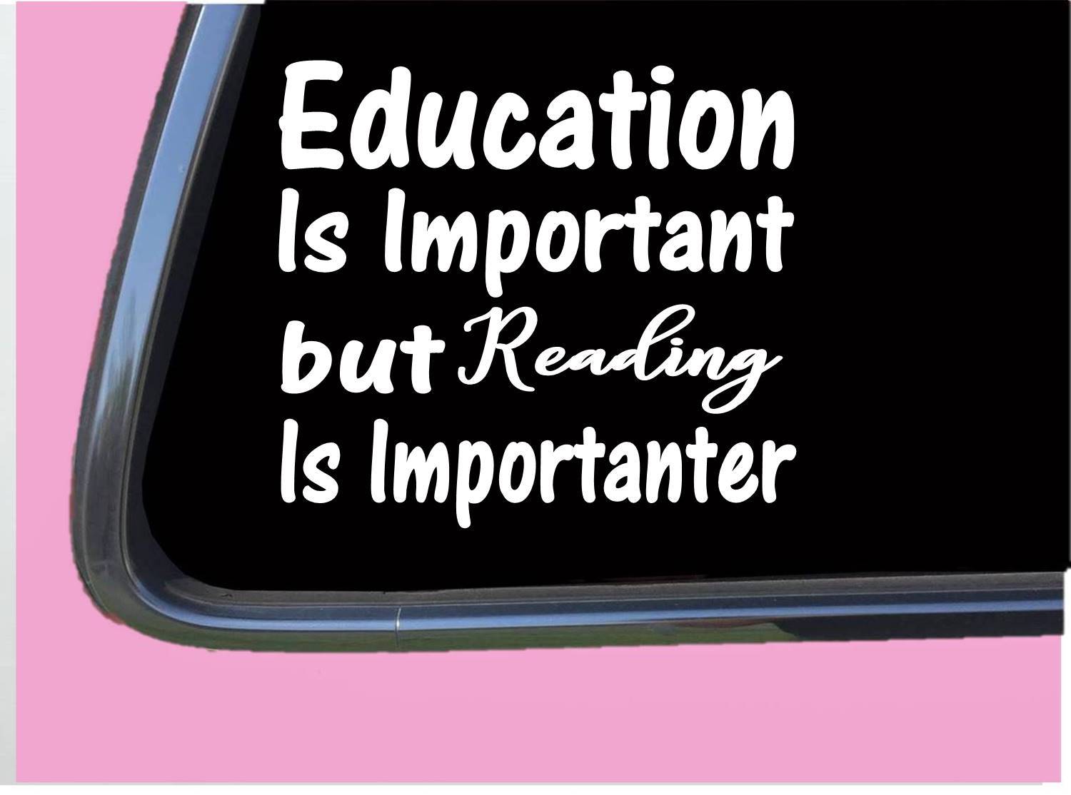 Reading Important TP096 vinyl 6″ Decal Sticker library librarian book writer
