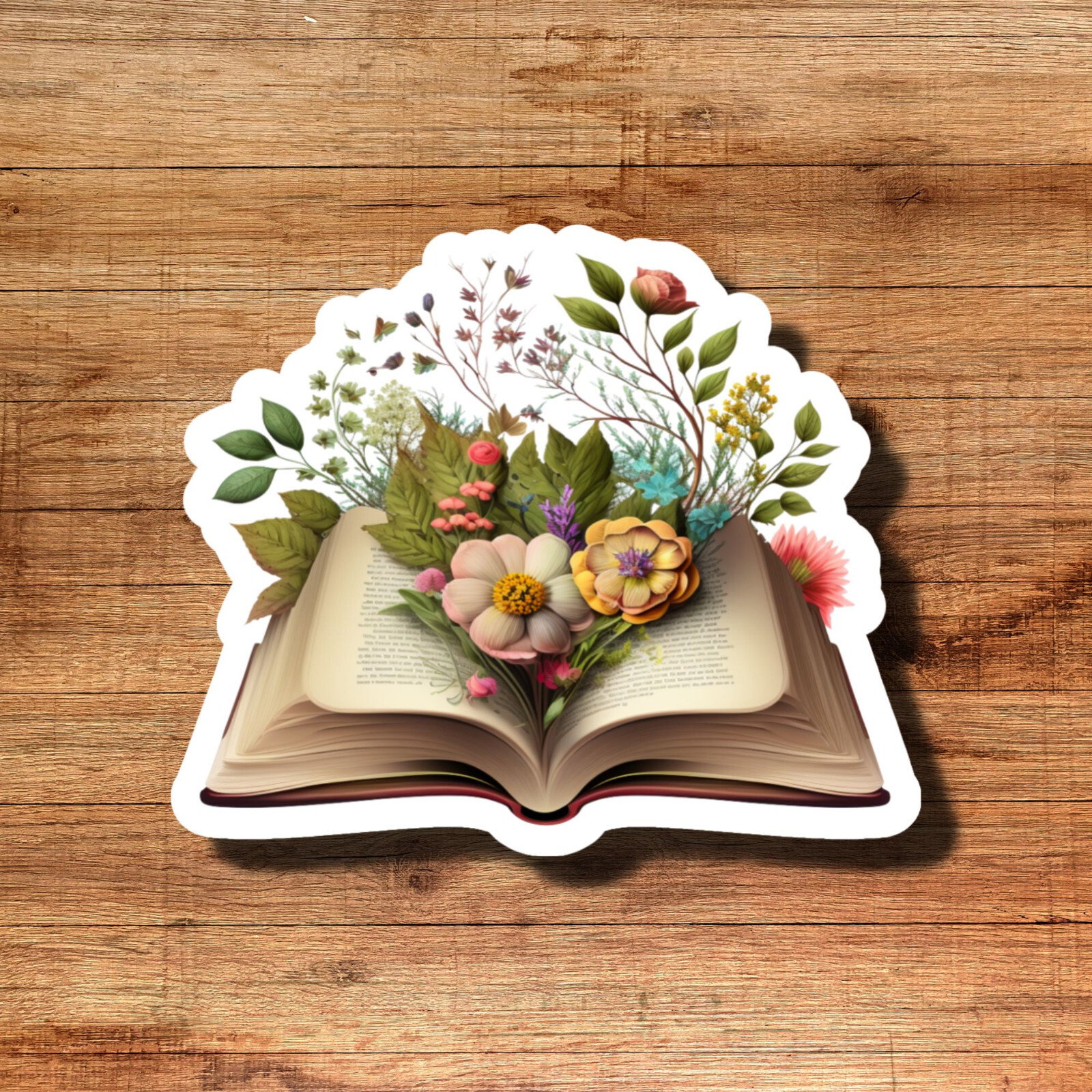 Flower Book Reading 3″ Vinyl Laminated Sticker
