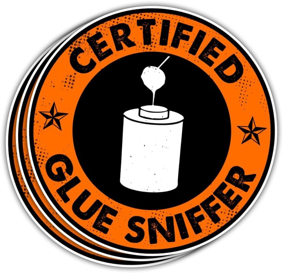 3Pcs Certified Glue Sniffer Sticker Funny Mechanic Labor Day Gifts Plumbing Cert