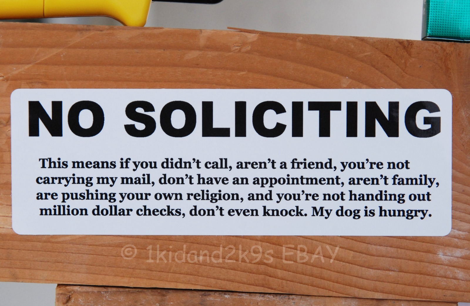 No Soliciting Solicitors • Sticker Door Sign Signs Decal Stickers Window Funny