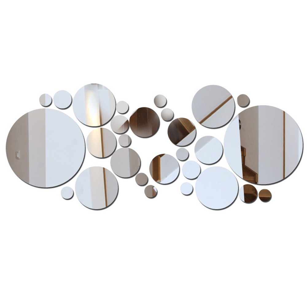 3D Acrylic Mirror Circle Wall Stickers Big & Small Round Home Decoration