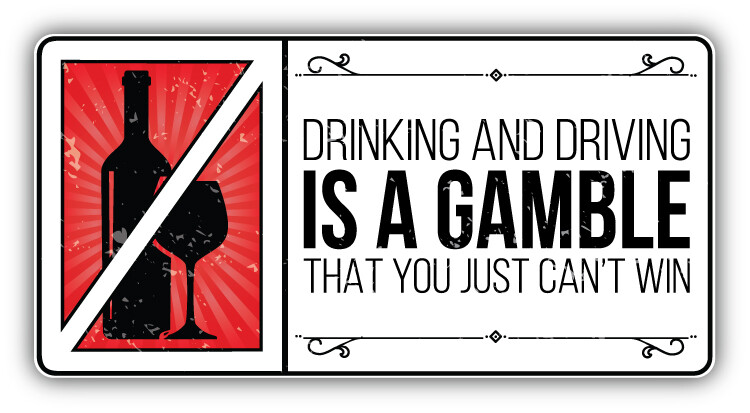 Anti Alcohol Grunge Slogan Gamble Car Bumper Sticker Decal