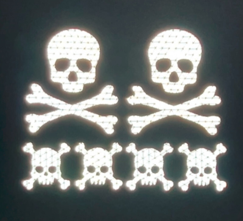 Skull And Crossbones Reflective Stickers Reflector Decals Pack For Bikes Helmets