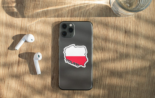 Poland Map Flag Sticker Decal
