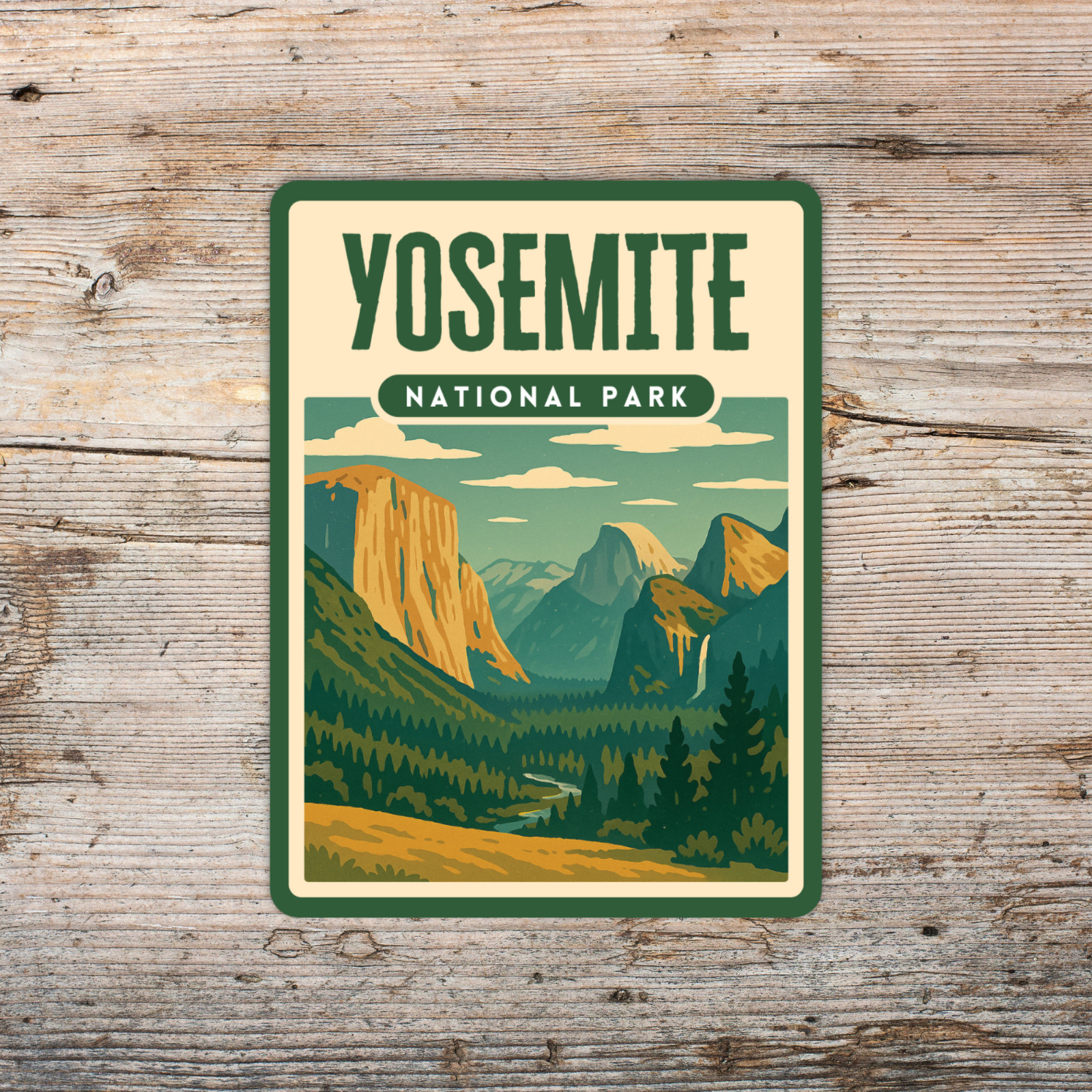 Yosemite National Park Sticker Retro Screen Print Vinyl Decal Travel Gift
