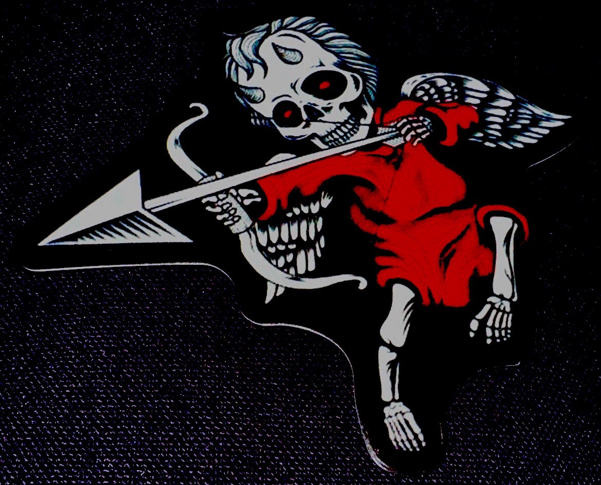 SKELETON CUPID STICKER✨❤️☠️❤️✨2 3/4” X 2 1/4”✨GLOSSY✨LOVE IS IN THE AIR❤️‍🔥💫
