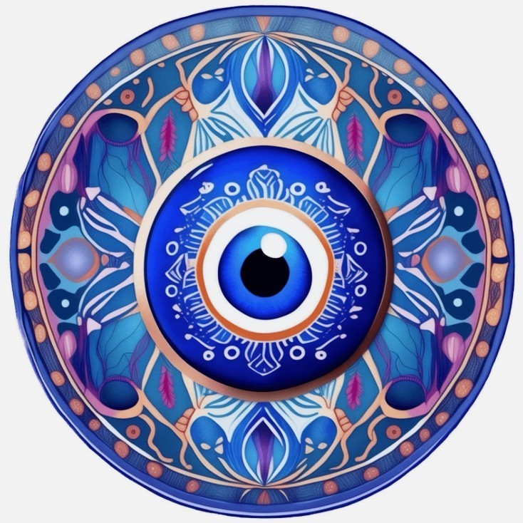 Round Evil Eye Protection 3″ Sticker Label Card Gift Craft Journal Scrapbook