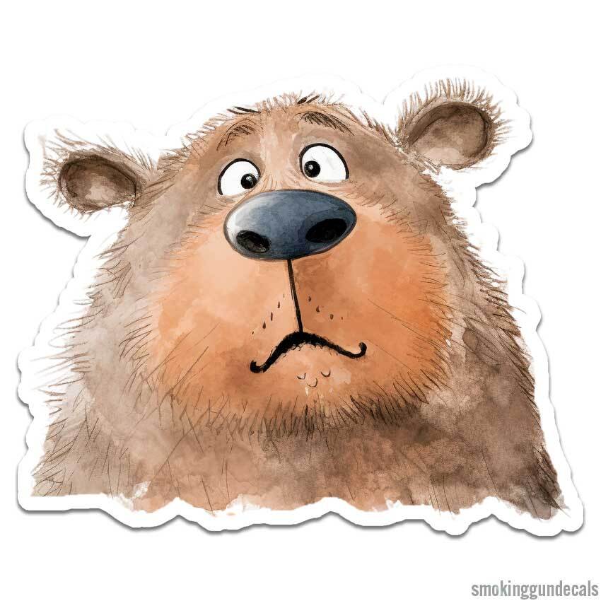 Cute Grizzly Bear, Vinyl Decal Sticker, Indoor Outdoor, 3 Sizes, #12403