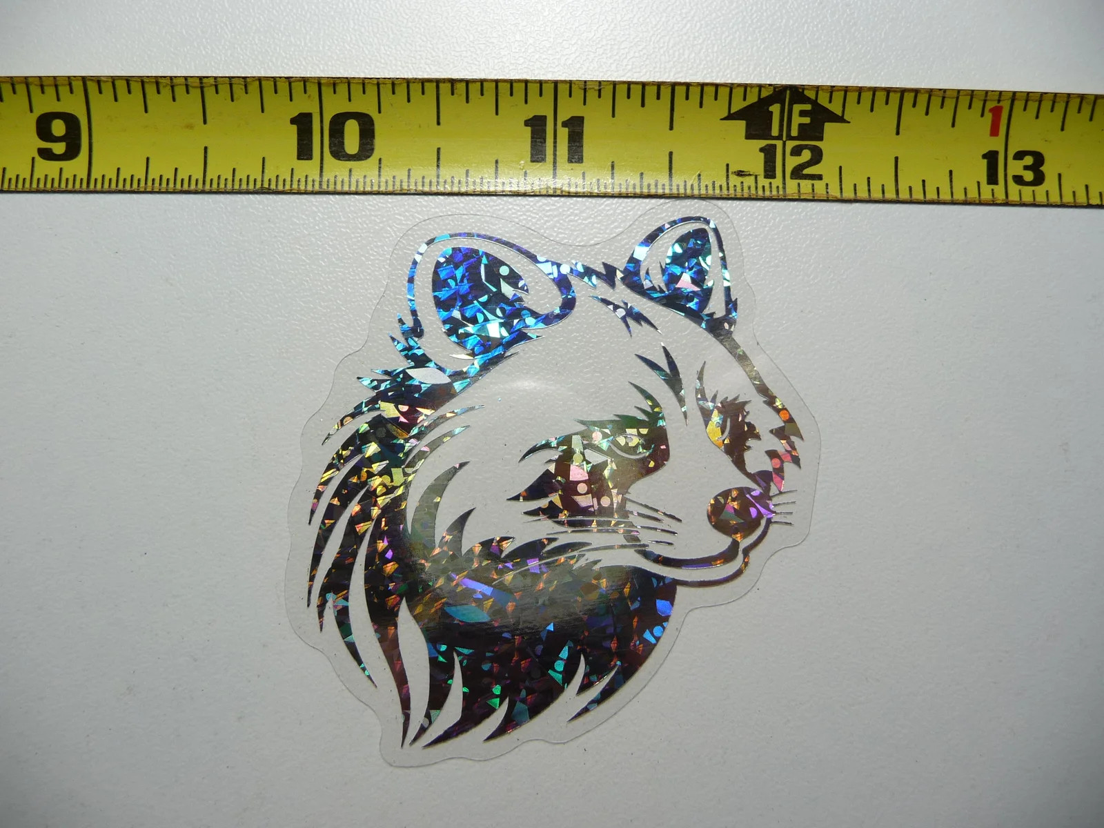 RACCOON HOLOGRAPHIC SMALL STICKER DECAL ZOO ANIMAL WILDLIFE SCRAPBOOKING