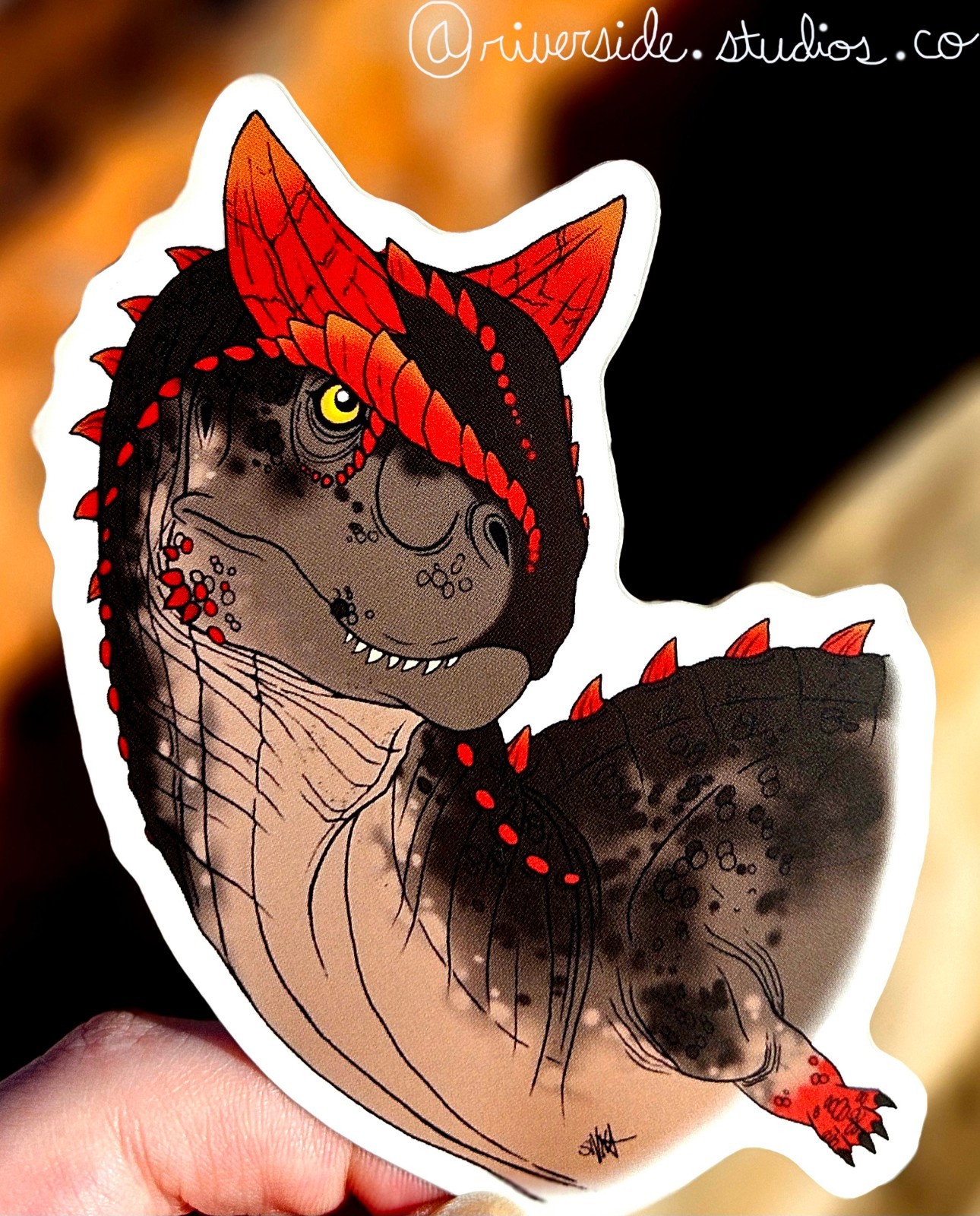 Carnotaurus Vinyl Sticker 3″ Original Paleoart Dinosaur Jurassic Park
