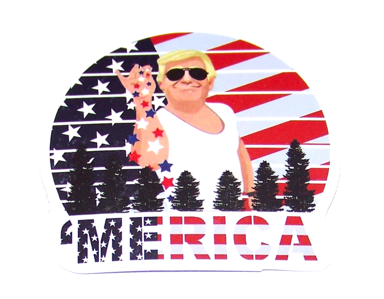 DONALD J. TRUMP Cut Sticker Decal American Flag Politics President Donald Trump