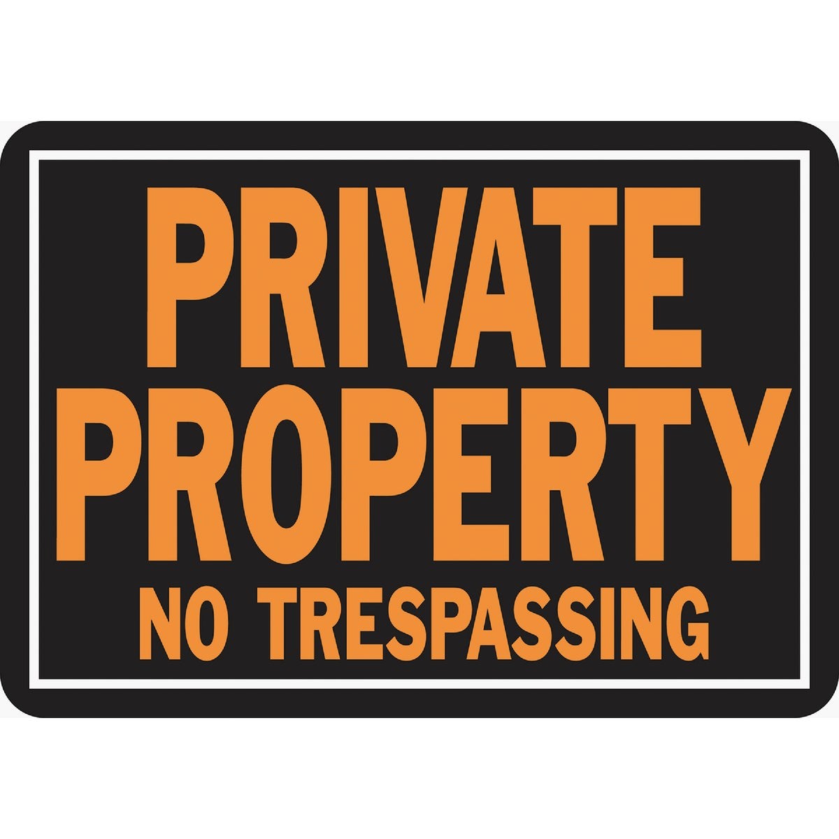 Hy-Ko 10×14 Day-Glo Aluminum Sign, Private Property No Trespassing 848 Hy-Ko 848