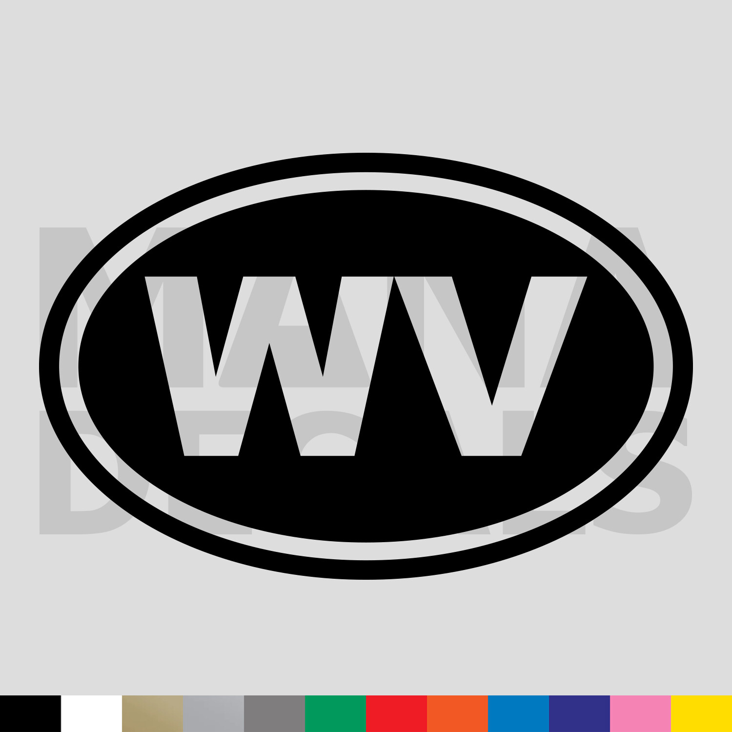 West Virginia WV State Oval Vinyl Die Cut Decal Sticker