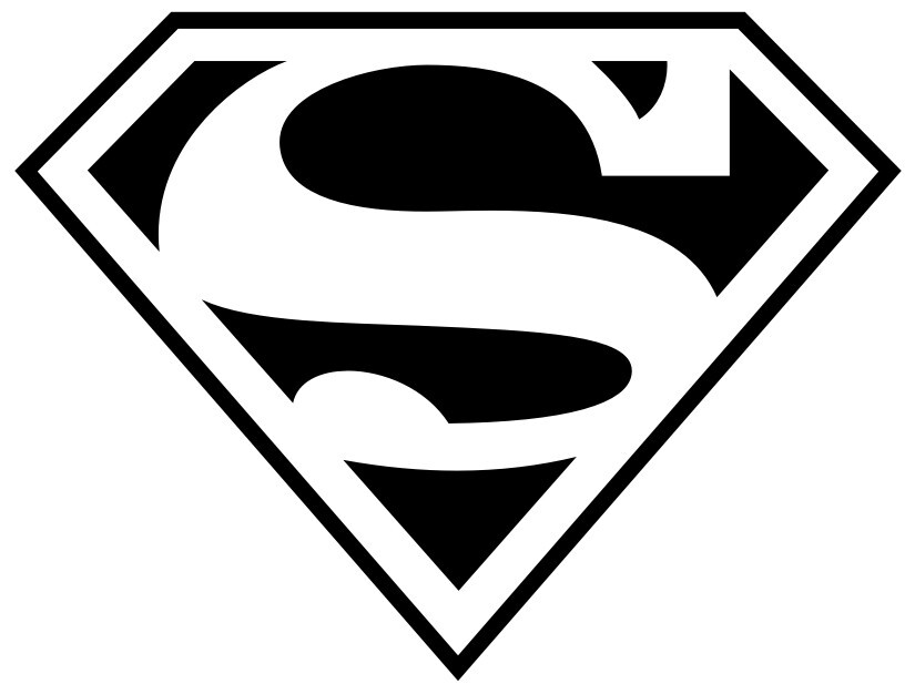 Superman, Super Man Logo – THREE PACK – 5″ BLACK Vinyl Decal Sticker