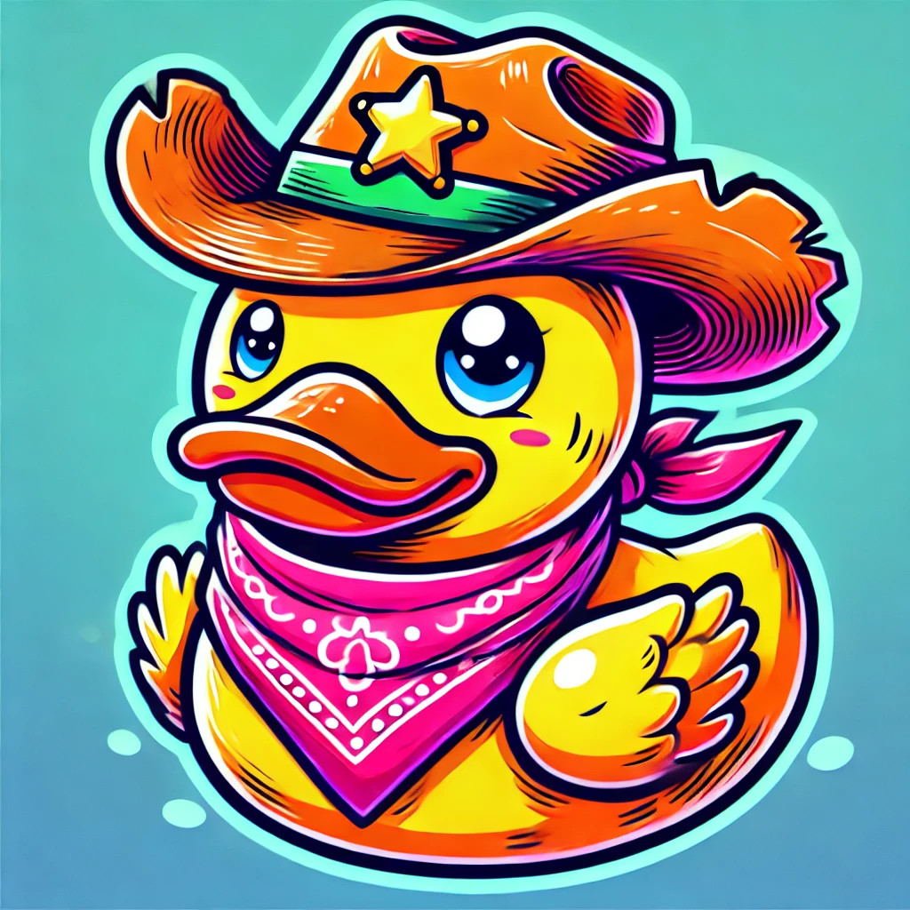 Cowgirl Rubber Duckie Sticker Cute Western Duck Decal Country Rubber Duckie Art