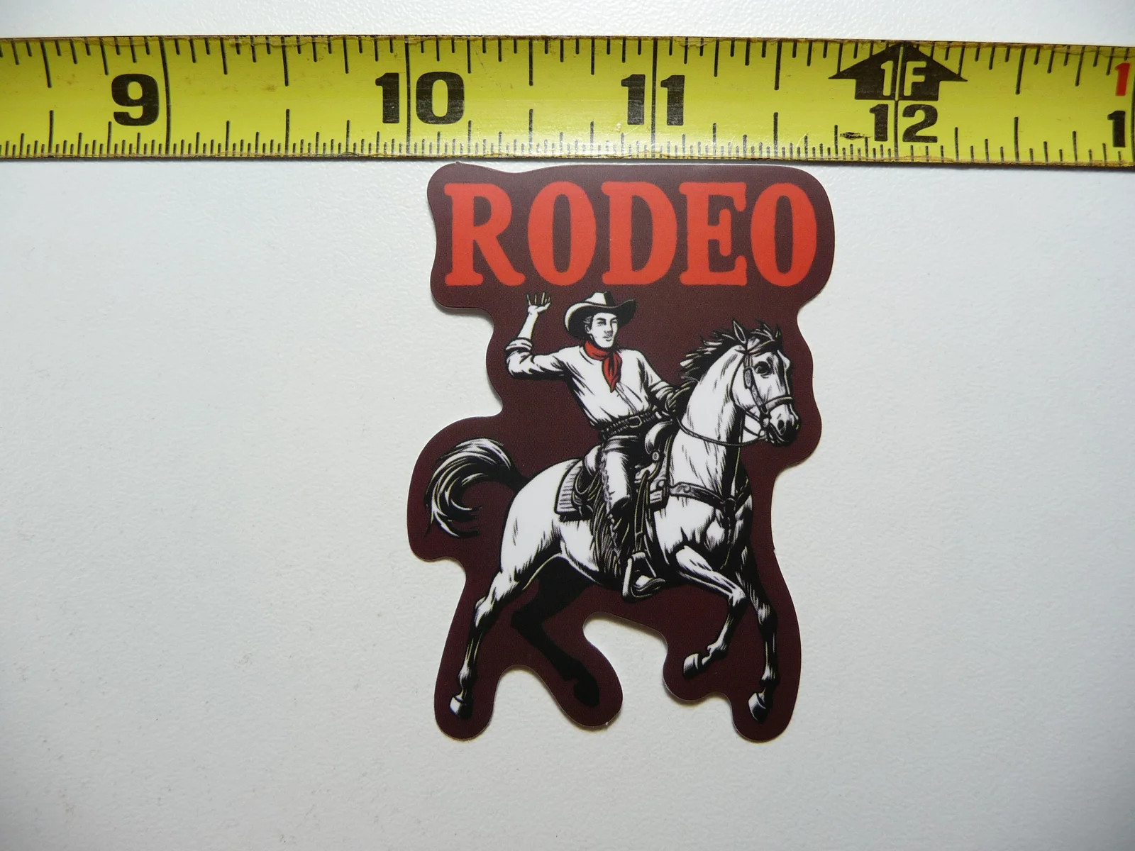 RODEO COWBOY ON HORSE SMALL STICKER DECAL COUNTRY WESTERN THEME FUNNY
