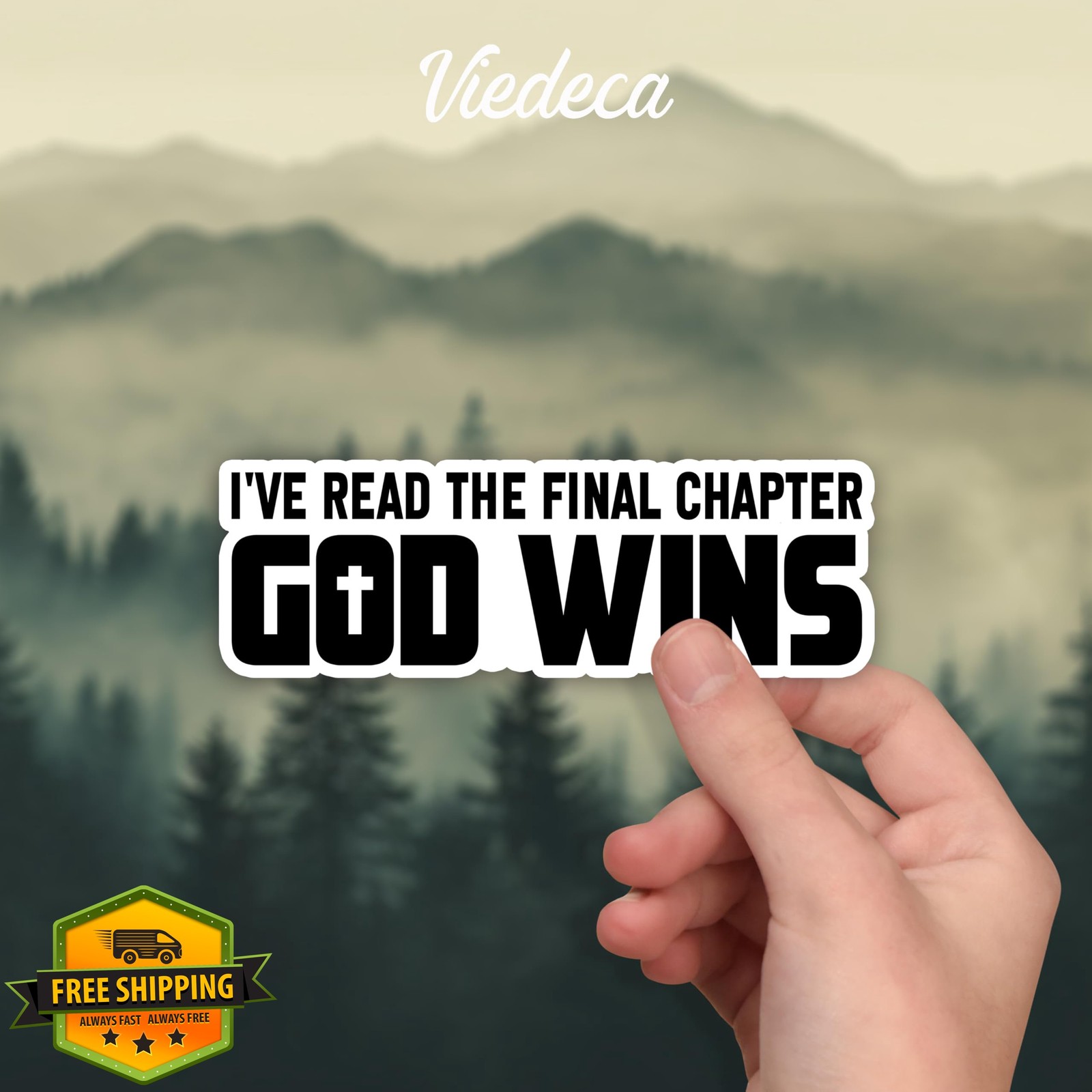 3Pcs Christian God Wins Bible Verse Sticker 3×1 Inch Vinyl
